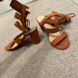 Brown block heels